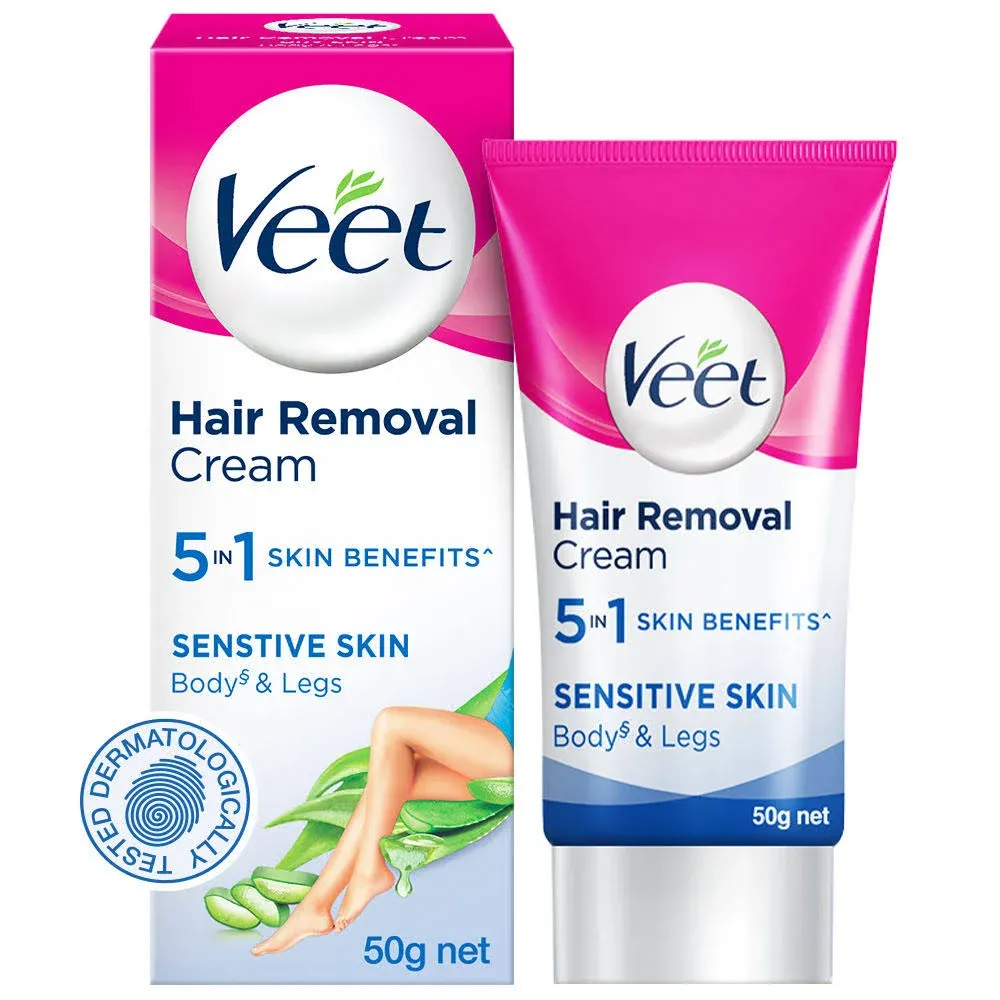 Veet Silk & Fresh Hair Removal Cream, Sensitive Skin - 50 G