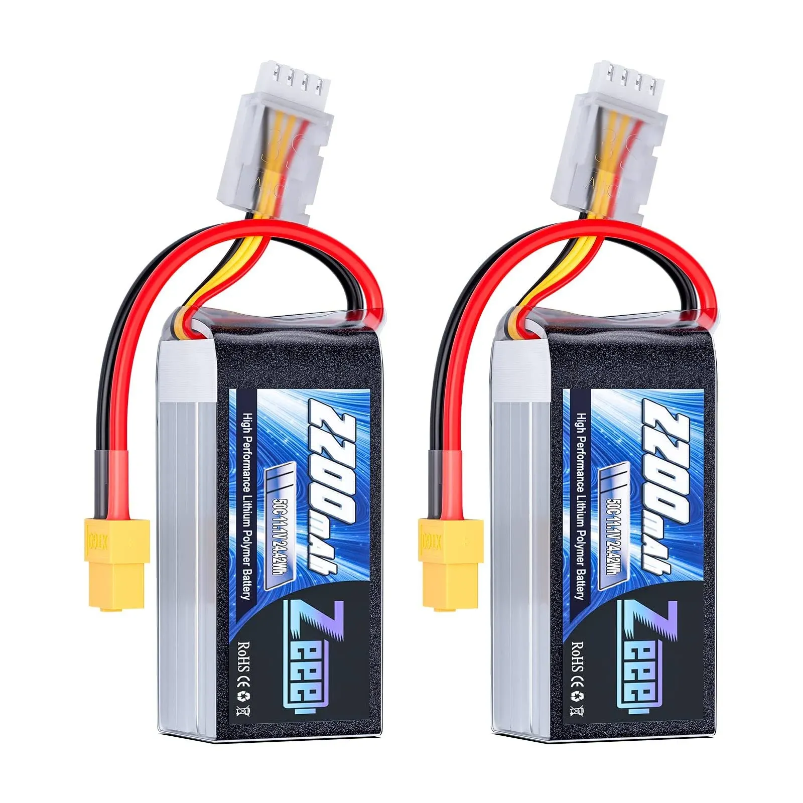 Zeee 3S Lipo Battery 2200mAh 11.1V 50C Shorty Pack Battery with Deans Plug for RC Car Truck Vehicles RC Boat RC Drone Airplane Quadcopter Helicopter