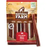 Natural Farm Bully Sticks, Odor-Free, 6-Inch Long, Packaged by Weight: 6 Ounces (0.38 lbs) - 100% Beef Chews, Grass-Fed, Fully Digestible Treats to