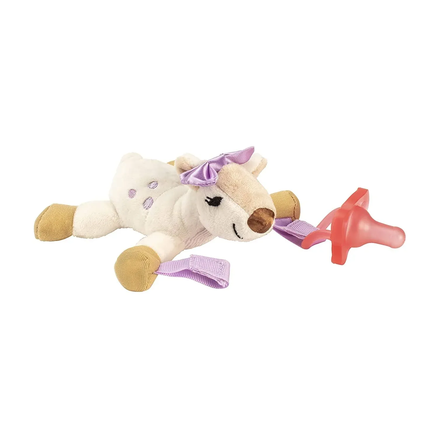 Dr. Brown's Lovey Pacifier and Teether Holder, 0m+, Deer with Pink Pacifier