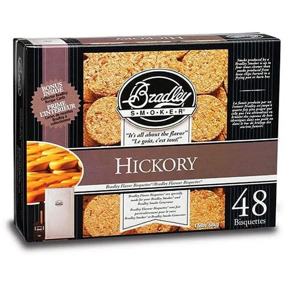 Bradley Smoker 48 Pack Hickory Flavor Smoke Bisquettes Premium Hardwood Chips