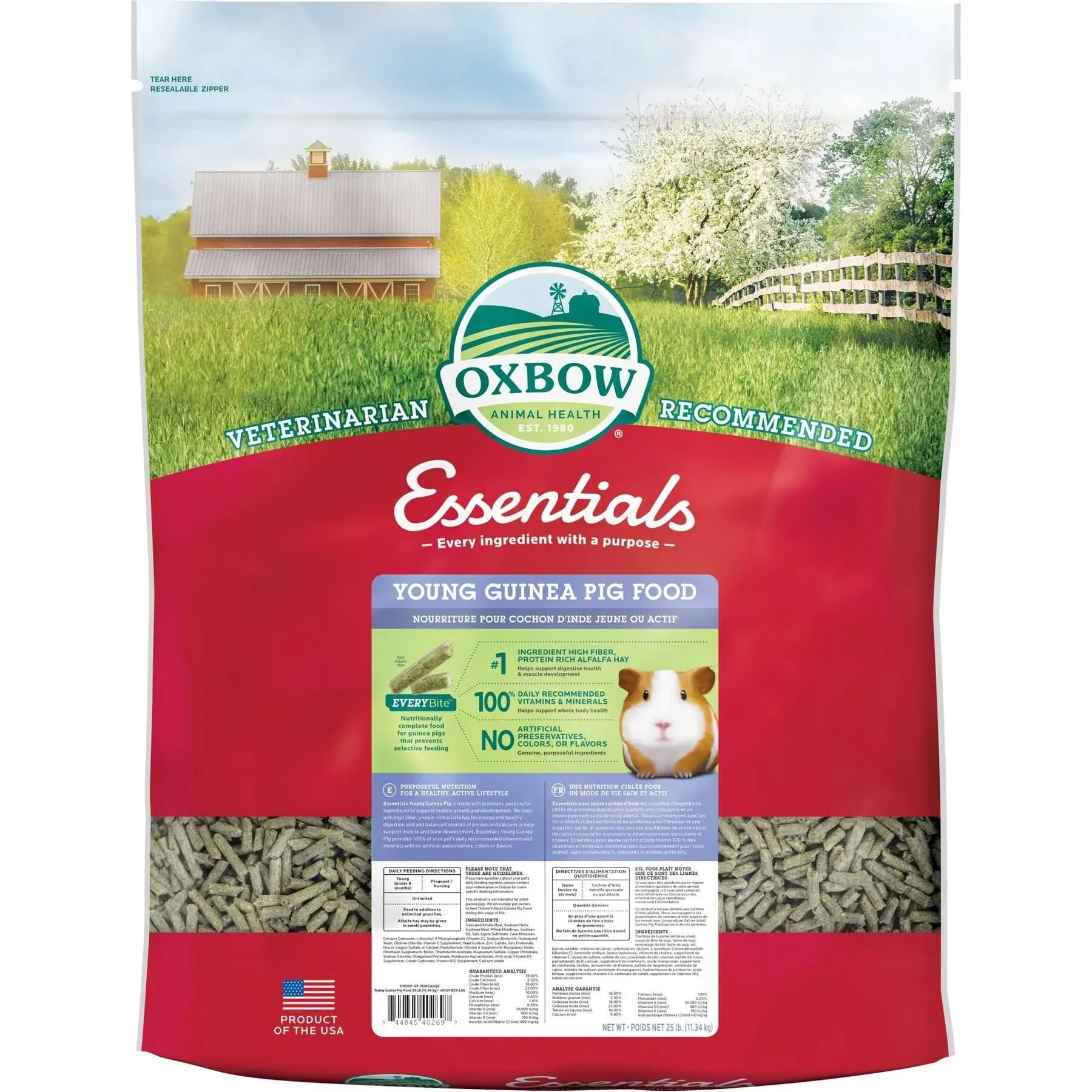 Oxbow Animal Health Essentials Young Guinea Pig Food 1ea/25 lb