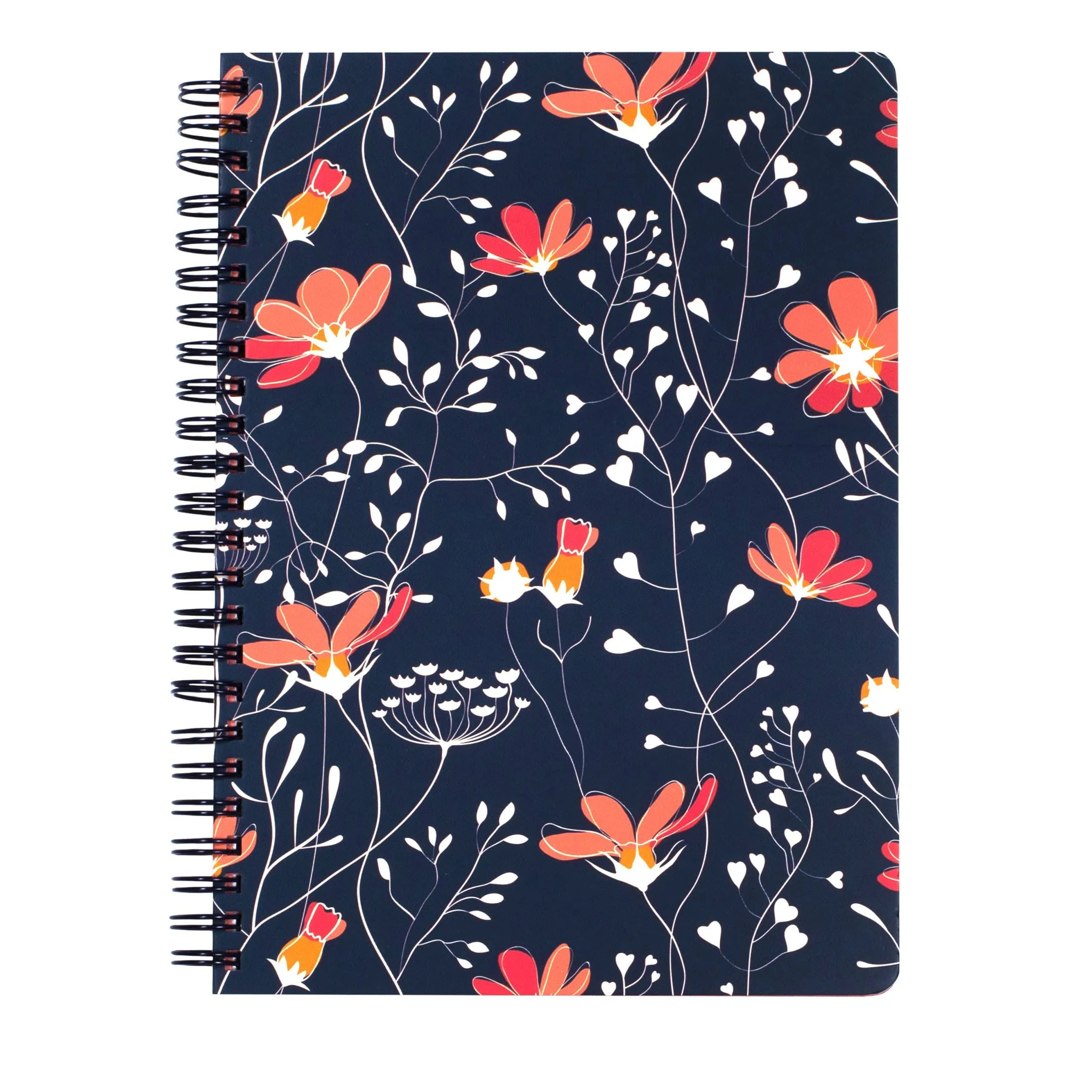 Steel Mill &amp; Co Cute Mini Spiral Notebook, 8.25&#034; x 6.25&#034; Journal Floral Vines 