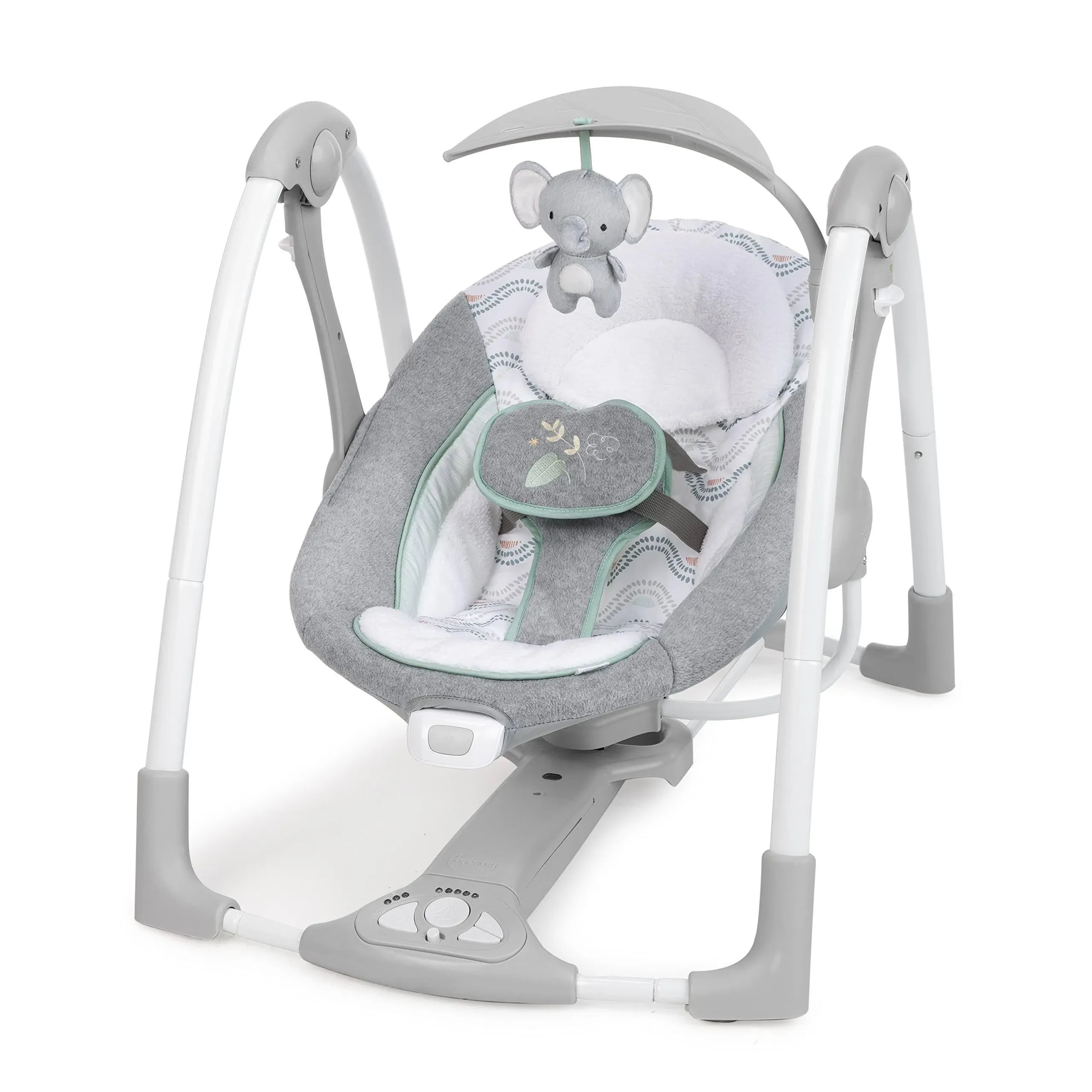 Ingenuity Convert Me 2-in-1 Portable Vibrating Baby Swing Nash, Infant, Gray