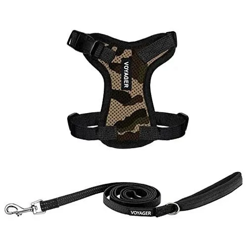 Voyager Step-In Lock Dog Harness W Reflective Dog Leash Combo Set with Neoprene ...