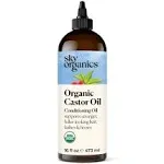 Sky Organics Organic Castor Oil, 100% Pure, Hexane Free, Cold-Pressed to Support Stronger, Fuller-Looking Hair, Eyelashes & Eyebrows,Good for Castor