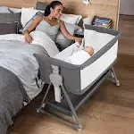 Cowiewie Bassinet for Babies Large Volume and Mobile with Storage Basket Bedside Sleepers for 0 to 6 Months Baby Infants