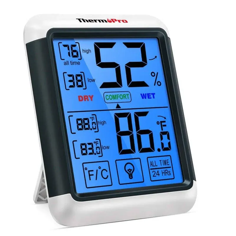 ThermoPro Tp55 Digital Hygrometer Indoor Thermometer Humidity Gauge with Jumbo Touchscreen and Backlight Temperature Humidity Monitor