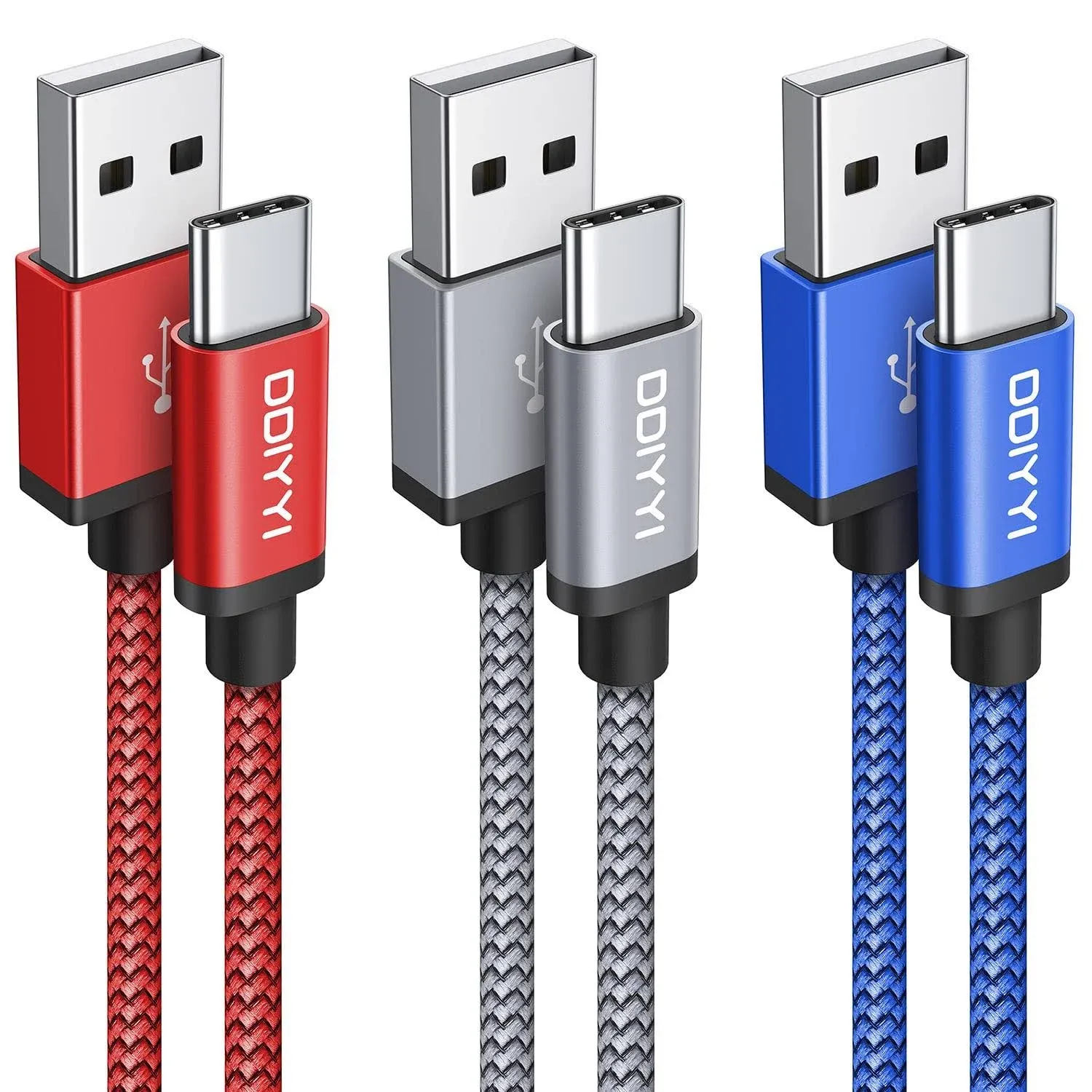 Long USB C Cable 10 ft 3-Pack, USB to USB C Cable 10ft Fast Charging, USBA to USBC Charger 10 ft Cord Braided for iPhone 16/16 Plus/16 Pro/16 Pro Max/iPhone 15 Series, Samsung, LG