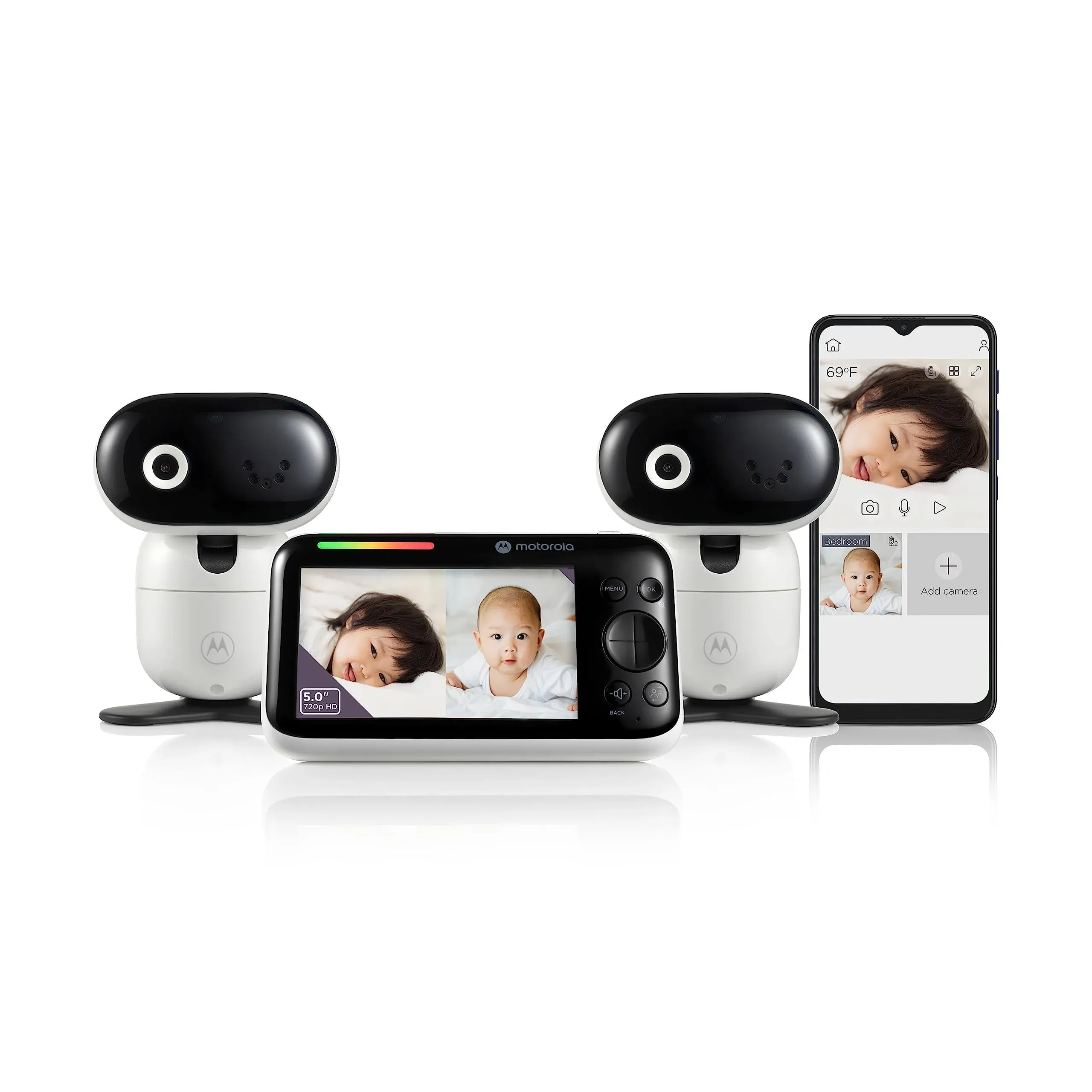 Motorola 5.0" Wi-Fi HD Motorized Video Baby Monitor - Two Camera - Pip1610-2 HD Connect