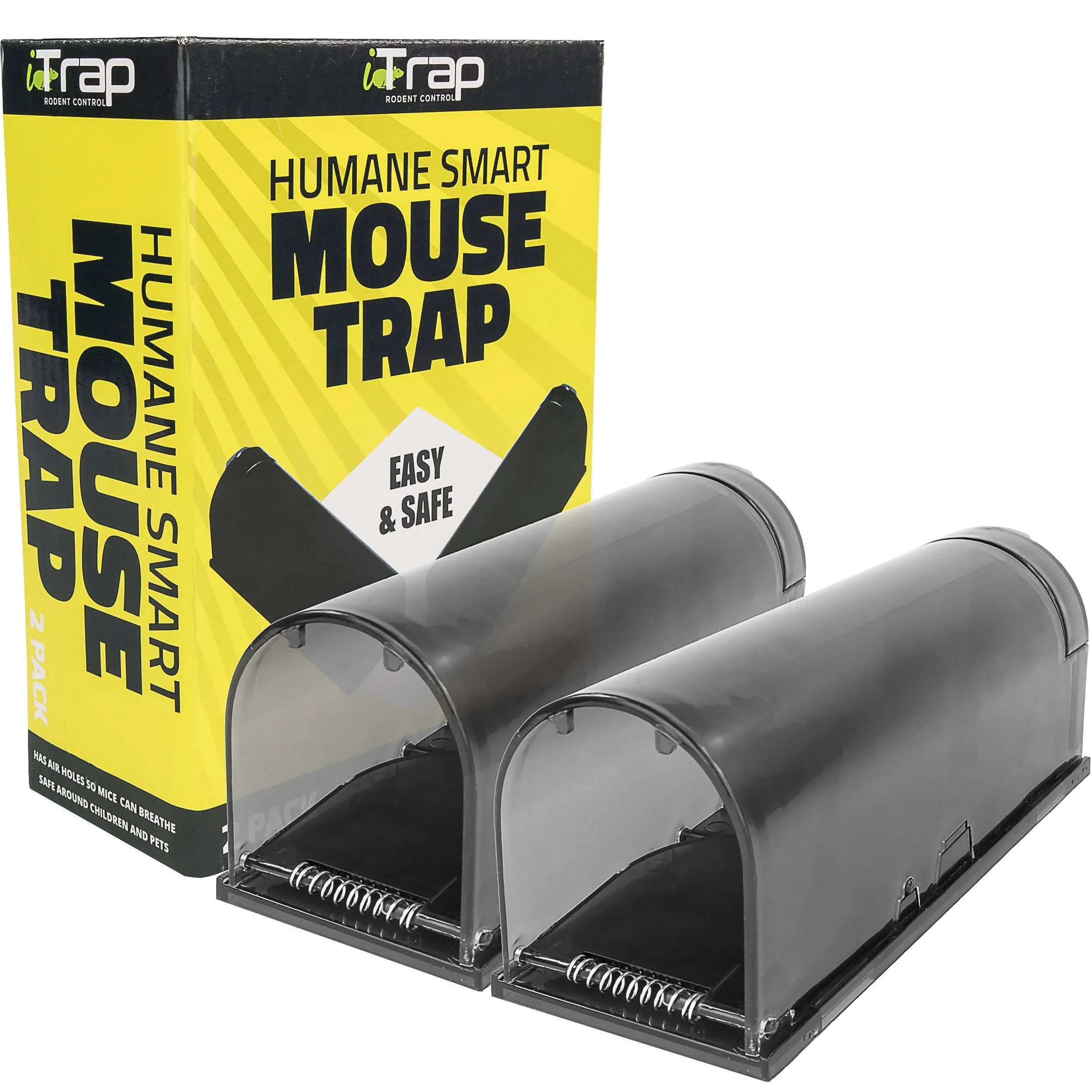 iTrap Humane Live Catch &amp; Release Smart Mouse Traps, Set of 2 - Safe Around...