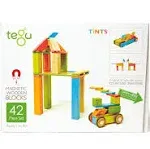 Tegu - Magnetic Wooden Blocks, 42-Piece Set, Tints