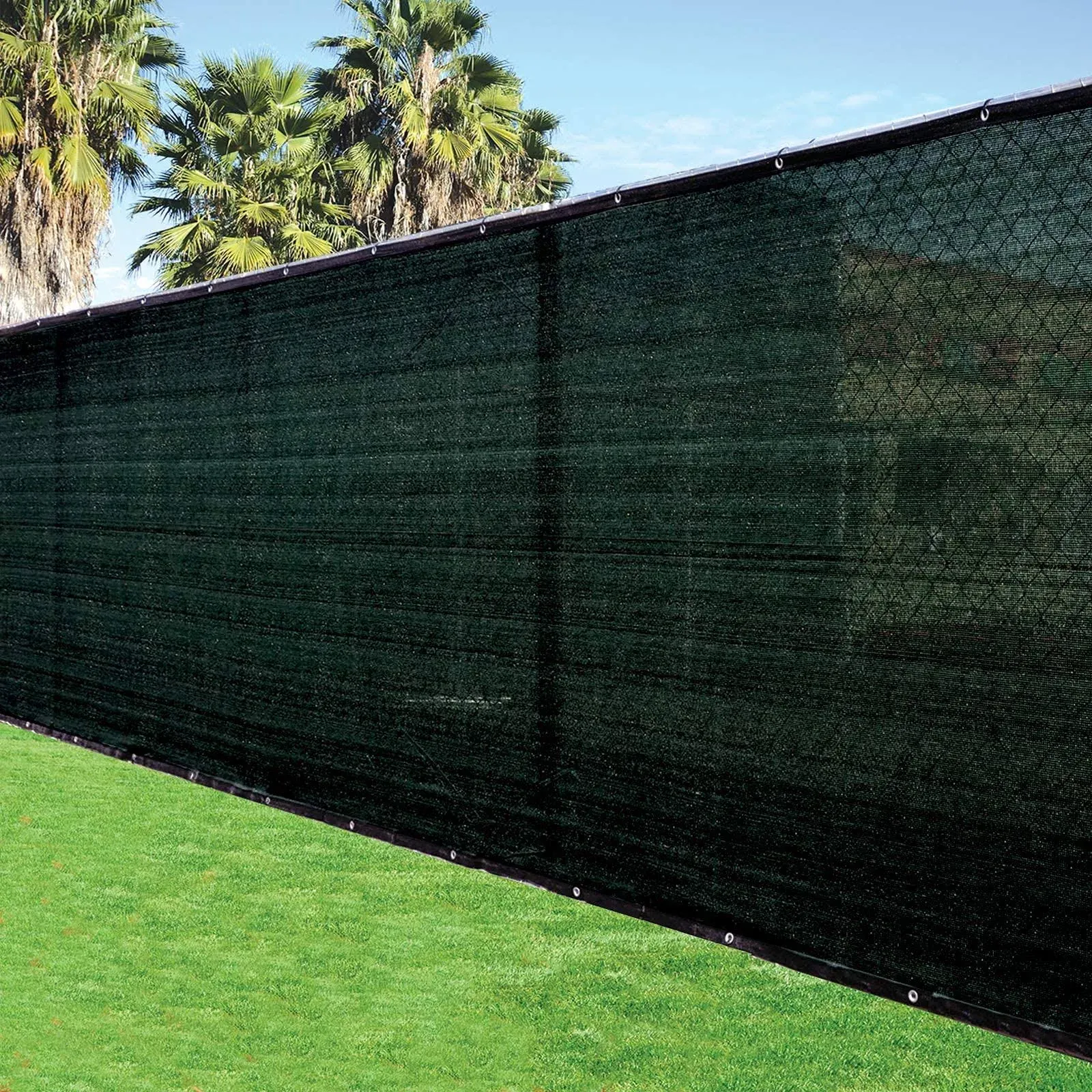 FENCE4EVER Privacy Fence Screen Netting Mesh Garden 92 In X 25 Ft Black Plastic