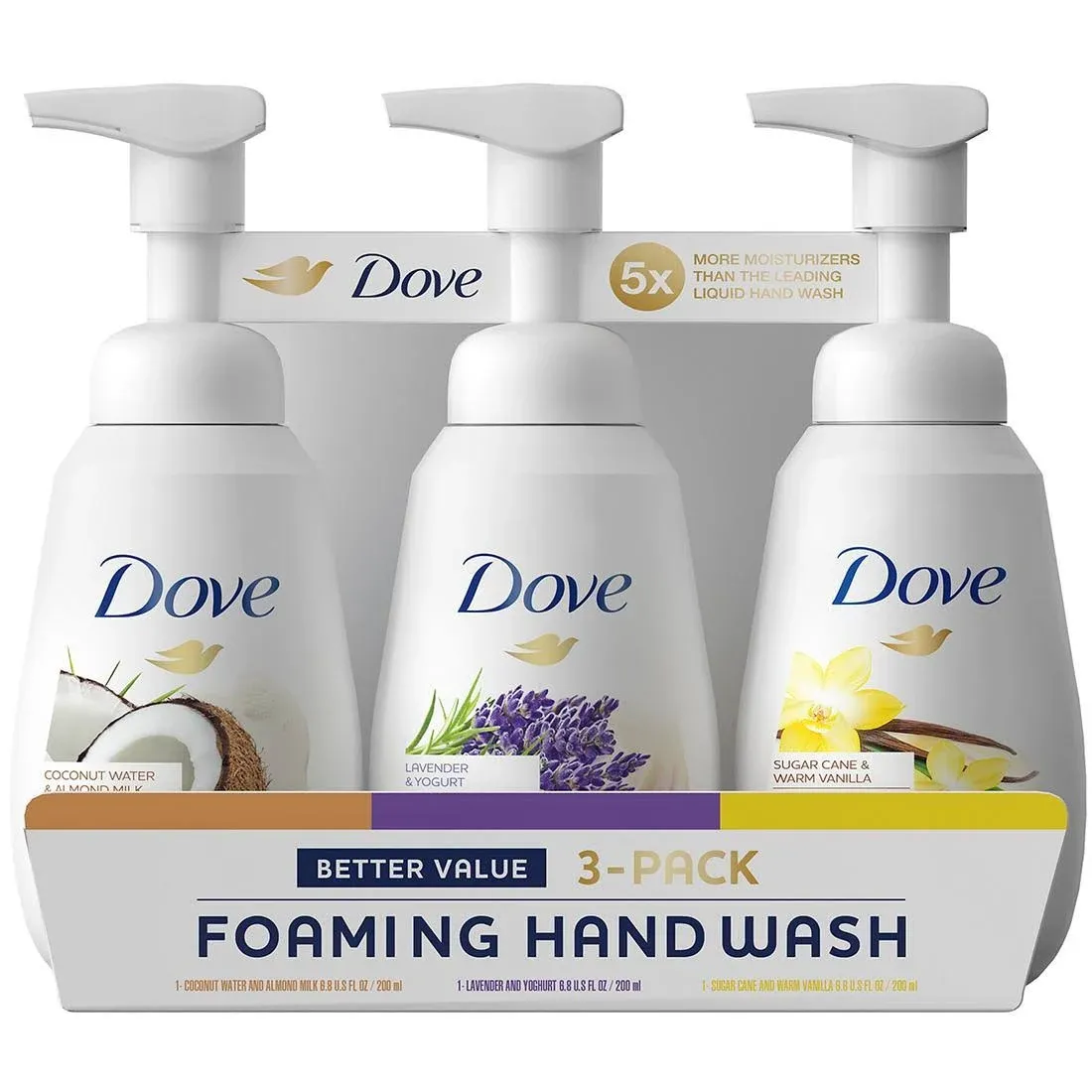 Dove Foaming Hand Soap Variety Pack, 3 ct. Lavender - Vanilla - Coconut