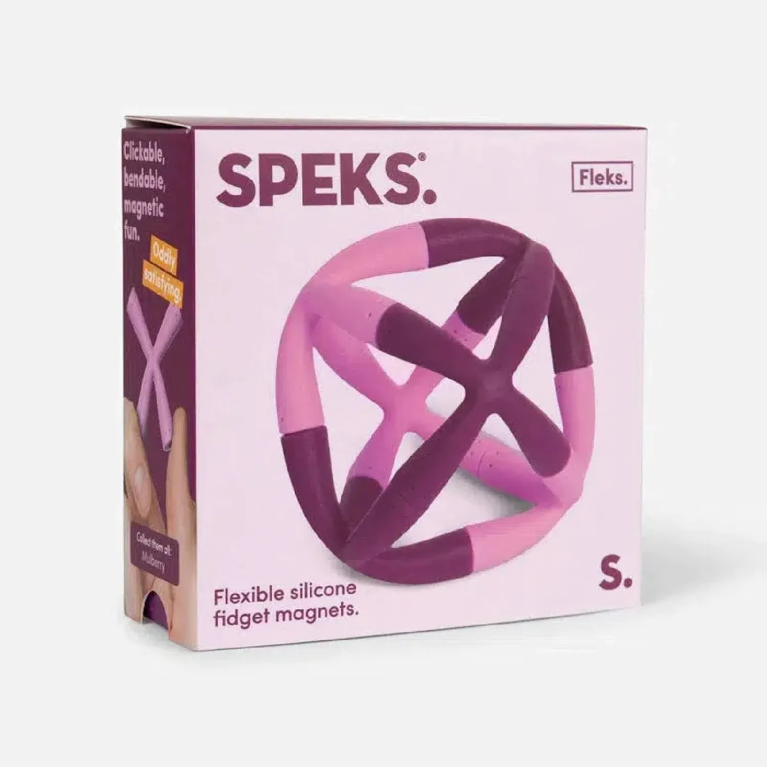 Speks Fleks Silicone - Fun Desk Toy for Adults & Teens 14+ | Sensory Gadget, Christmas Gift, Holiday Stocking Stuffer, Stress Relief Present, Office Desk Toy | 6-Piece Set, Mulberry