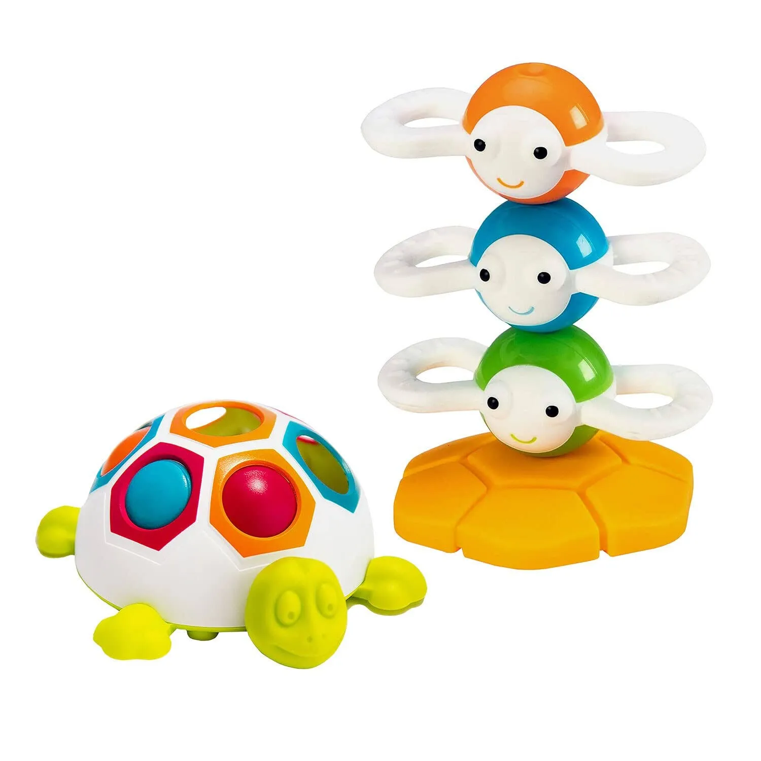 Fat Brain Baby Sensory Toys, Dizzy Bees Magnetic Stacking Toy, Pop & Slide Shelly ...