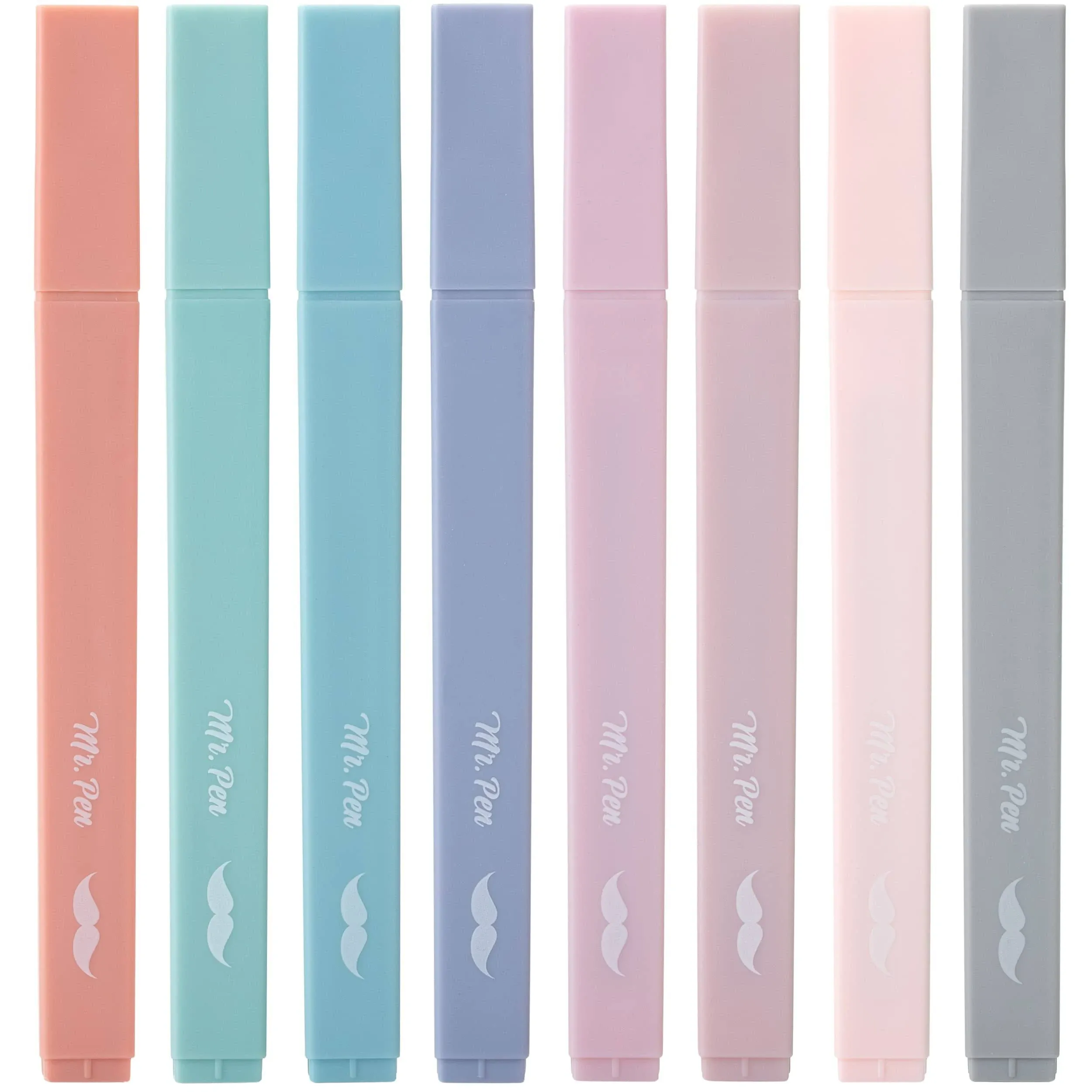 Mr. Pen- Aesthetic Cute Highlighters, 8 pcs, Chisel Tip, Earthy Colors, Assorted Colors,No Bleed Bible Pastel Highlighter Set