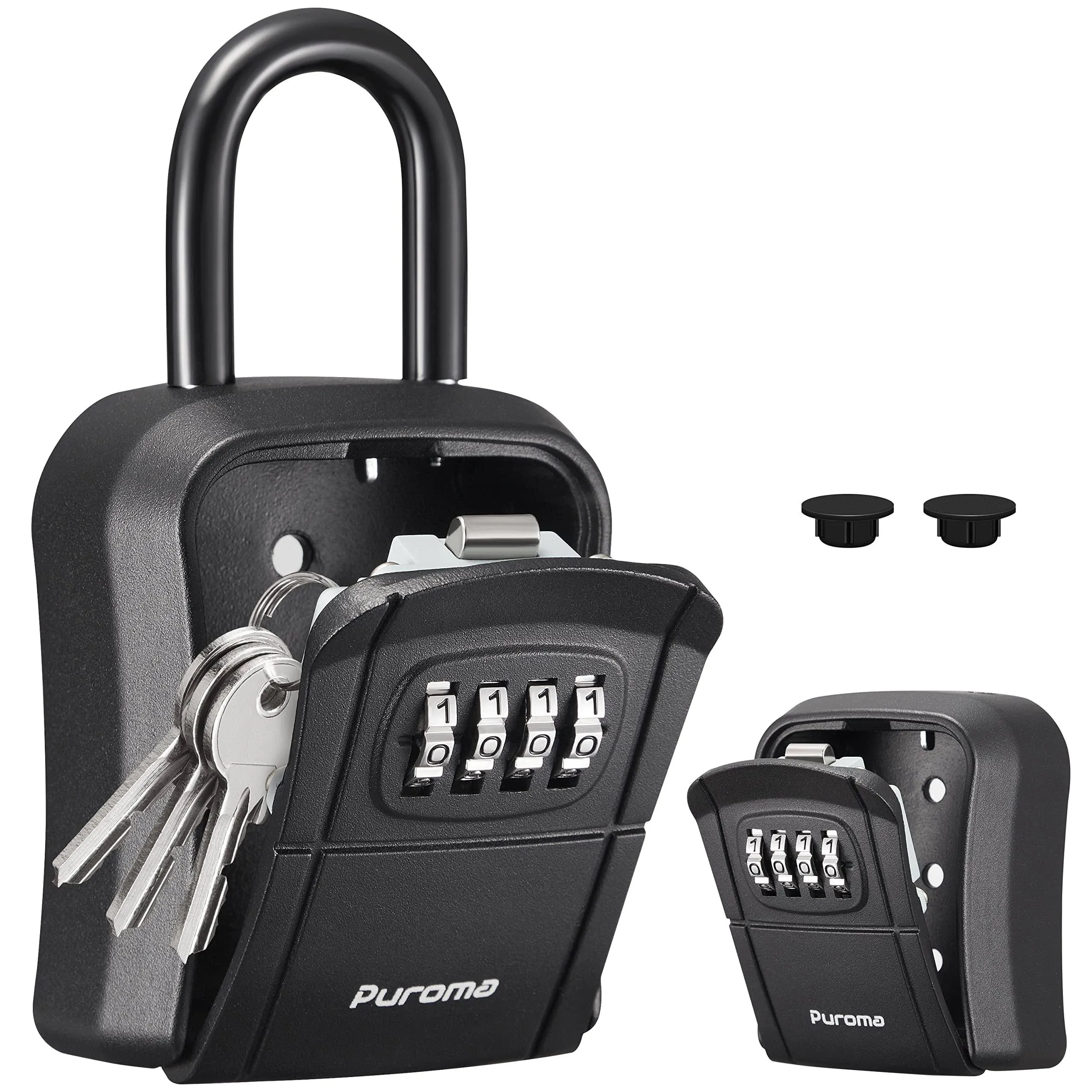 Puroma Key Lock Box, Portable Combination Lockbox Wall-Mounted Key Storage Bo...