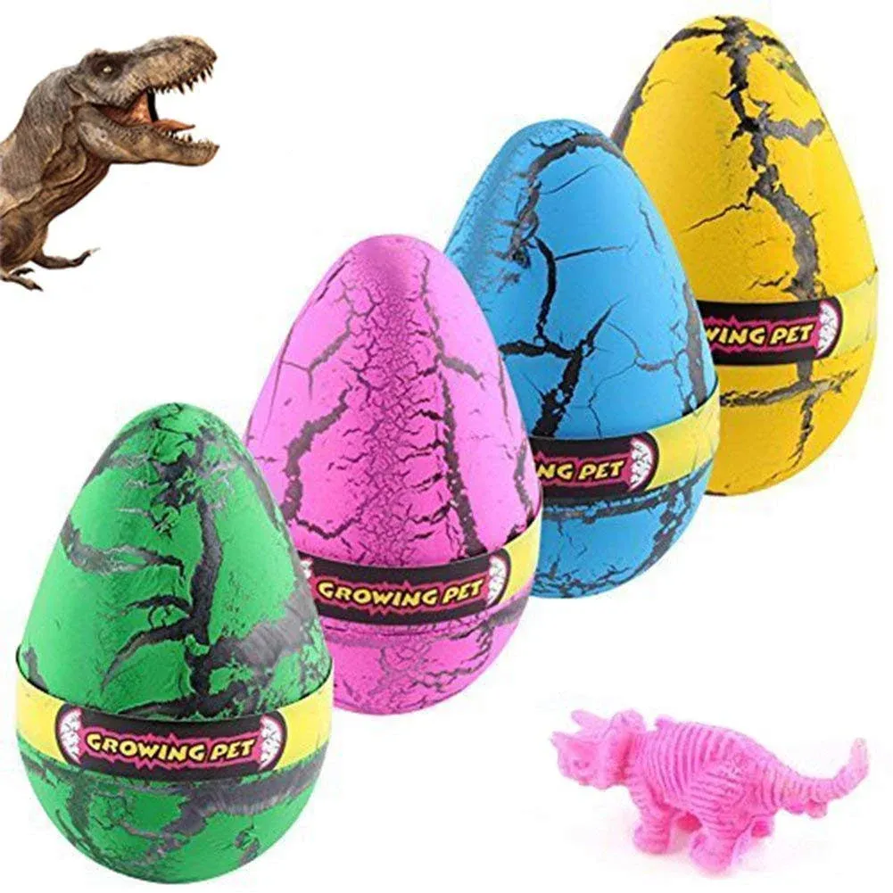 Hatching Growing Dinosaur Toys, Magic 4 Pack Large Size Grow Dinosaurs Egg That Hatch in Water Easter Dino Eggs Party Favor Gifts for Kids