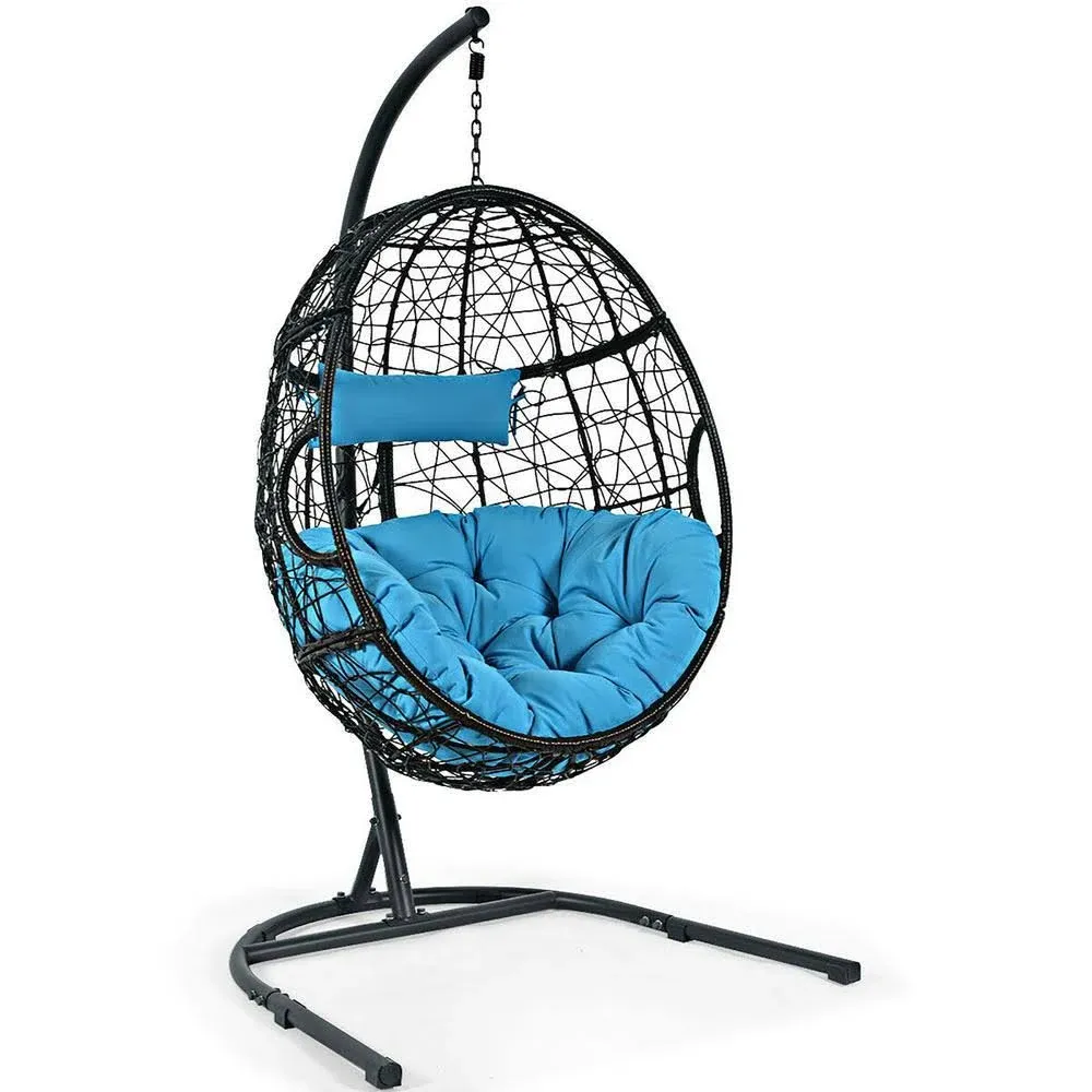 Costway Hammock Chair with Stand Hanging Cushioned Swing Egg Chair