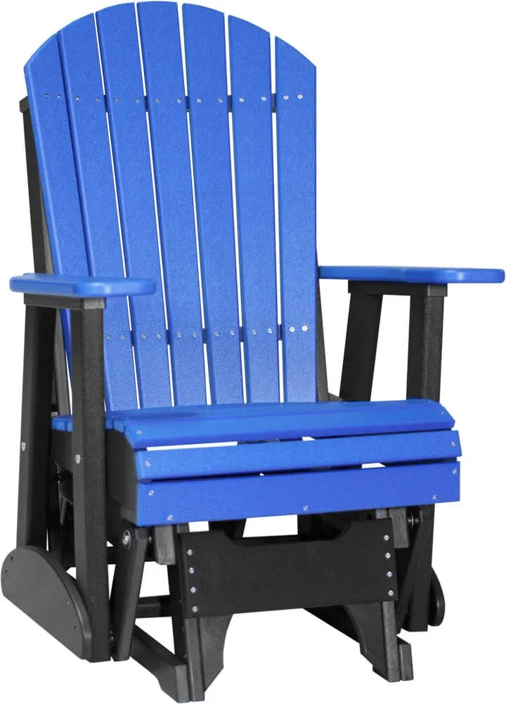 LuxCraft 2′ Adirondack Glider Chair Blue / Black