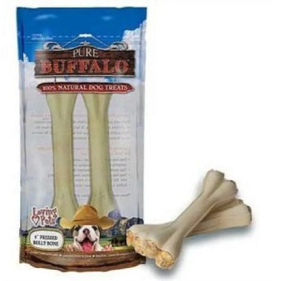 Loving Pets 6" Pure Buffalo Pressed Bully Bone, 2-Pack