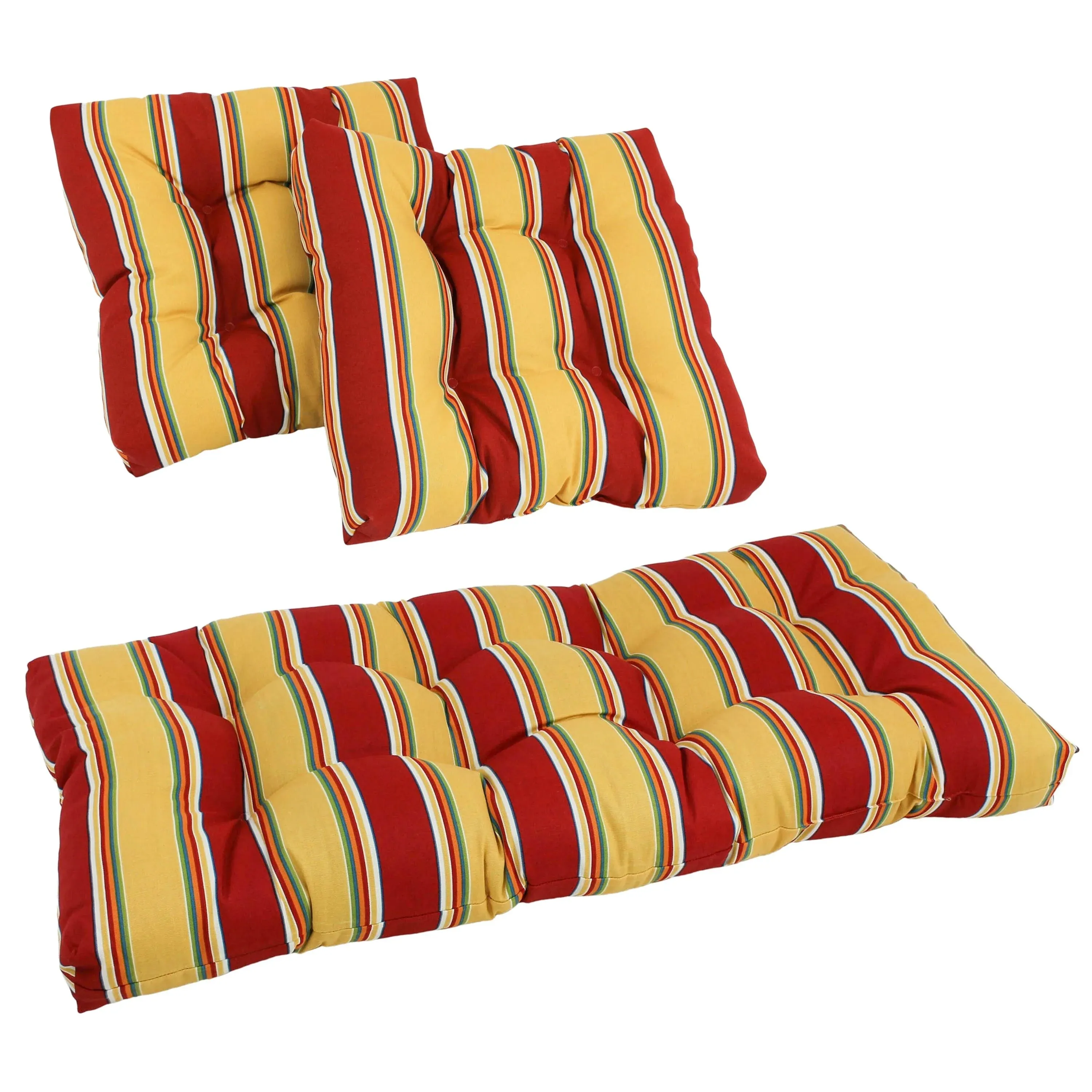 Tufted Indoor/Outdoor Settee Cushion Set (Set of 3)