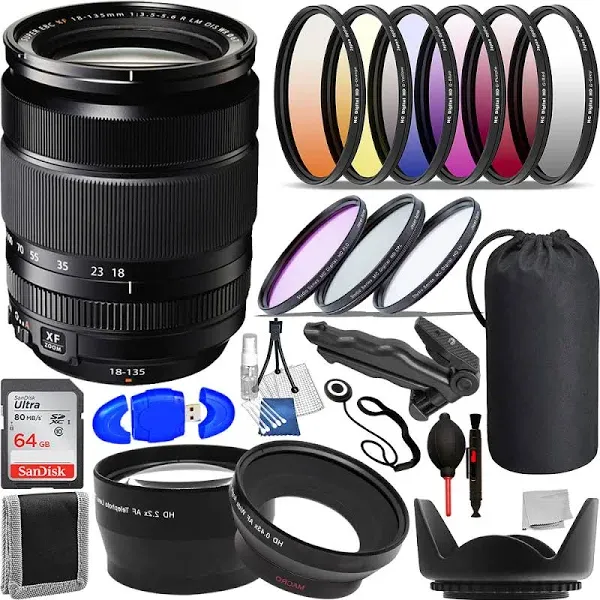 Fujifilm XF 18-135mm f/3.5-5.6 R Lm OIS WR Lens - 16432853 with Accessory Bundle