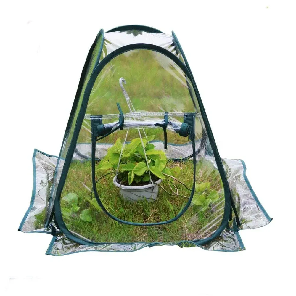 Mini Pop up Greenhouse Small Indoor Outdoor Gardening Flowerpot Cover Backyard 