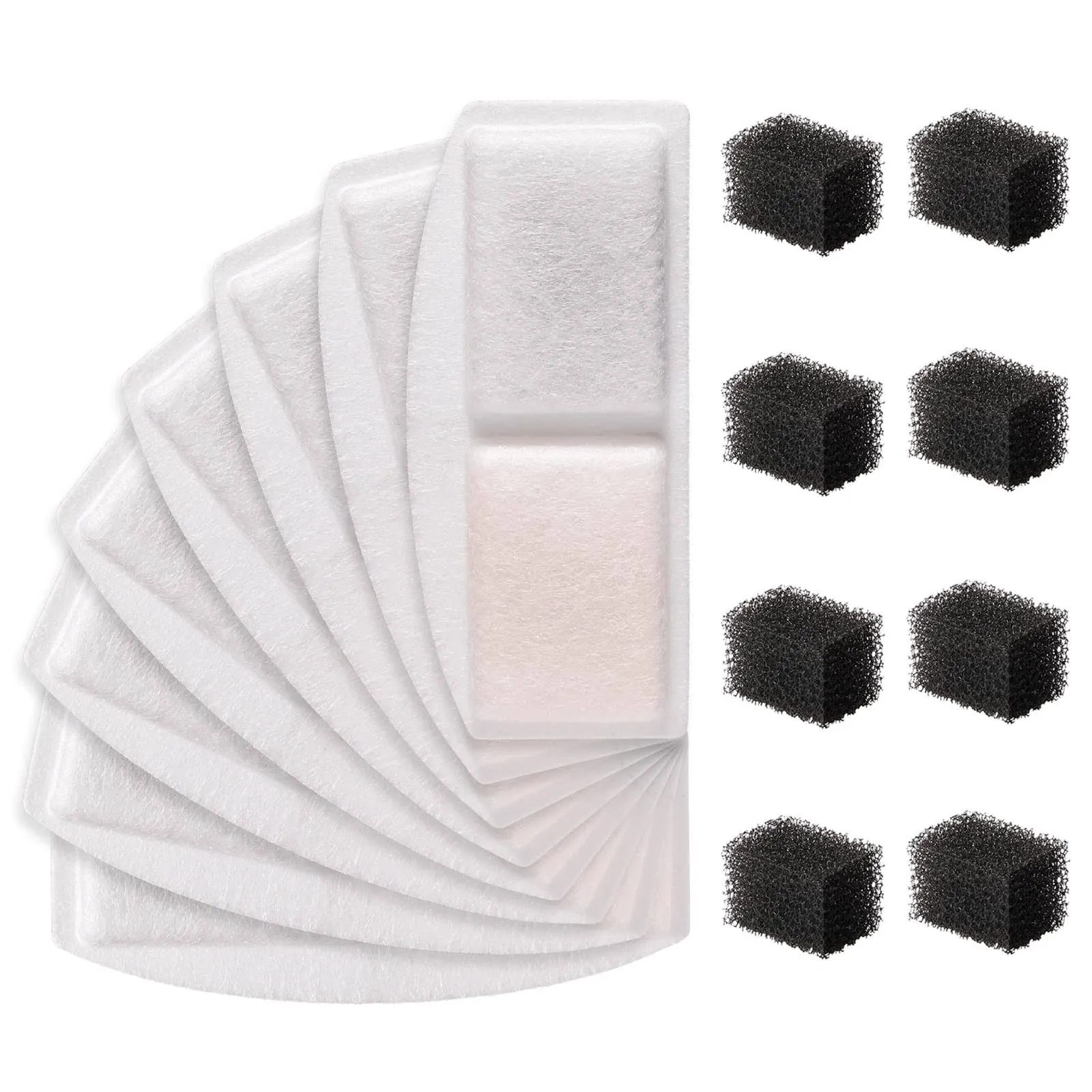 Veken 8 Pack Replacement Filters & 8 Pack Replacement Pre-Filter Sponges for 100oz/3L Automatic Pet Fountain Cat Water Fountain Dog Water Fountain