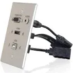 C2G HDMI, VGA, 3.5mm Audio, USB Pass Through Single Gang Wall Plate