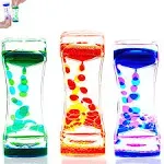 3 Pack Calming Liquid Motion Bubbler, Hourglass Type Bubbler Timer Sensory Toys 