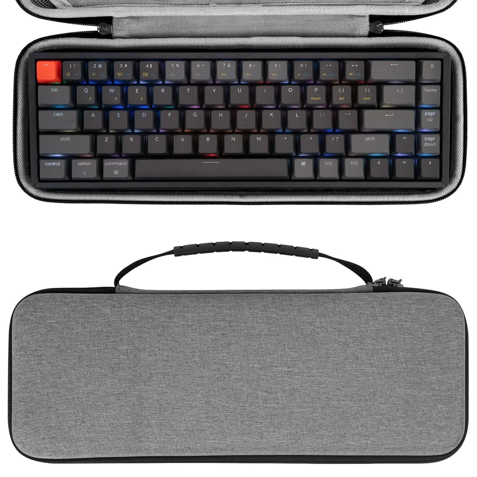 Geekria 65% Compact Keyboard Case, Hard Shell Travel Carrying Bag for 68 Keys Compact Keyboard, Compatible with RK Royal KLUDGE RK68, Keychron K6, Keychron K6 Pro, Keychron k7, Keychron k7 Pro