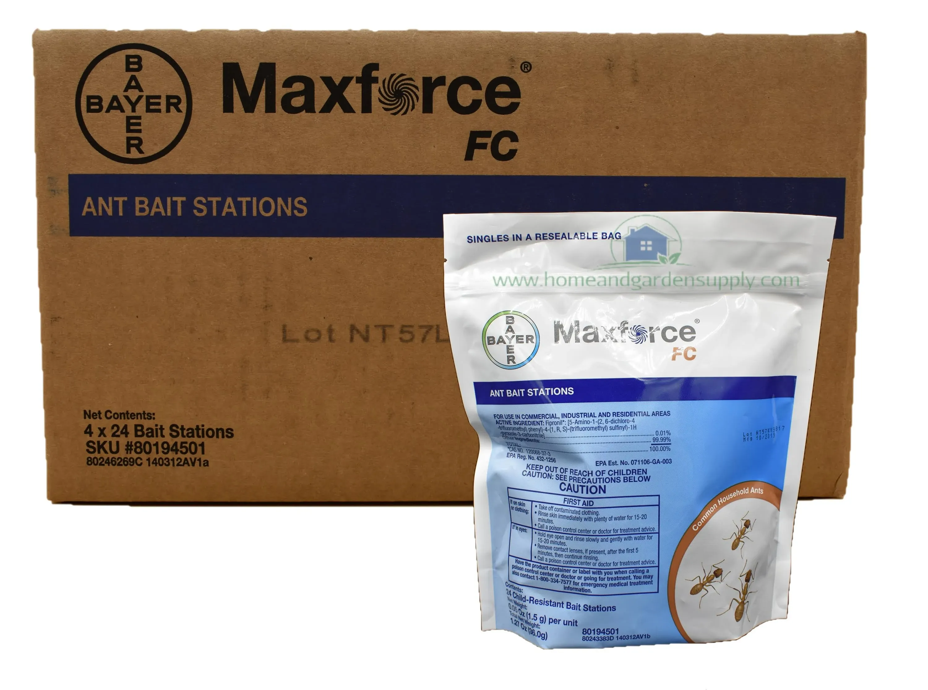 Bayer - 4314726 - Max Force FC - Ant Bait Stations - 96 Stations, Case of 4 x 24