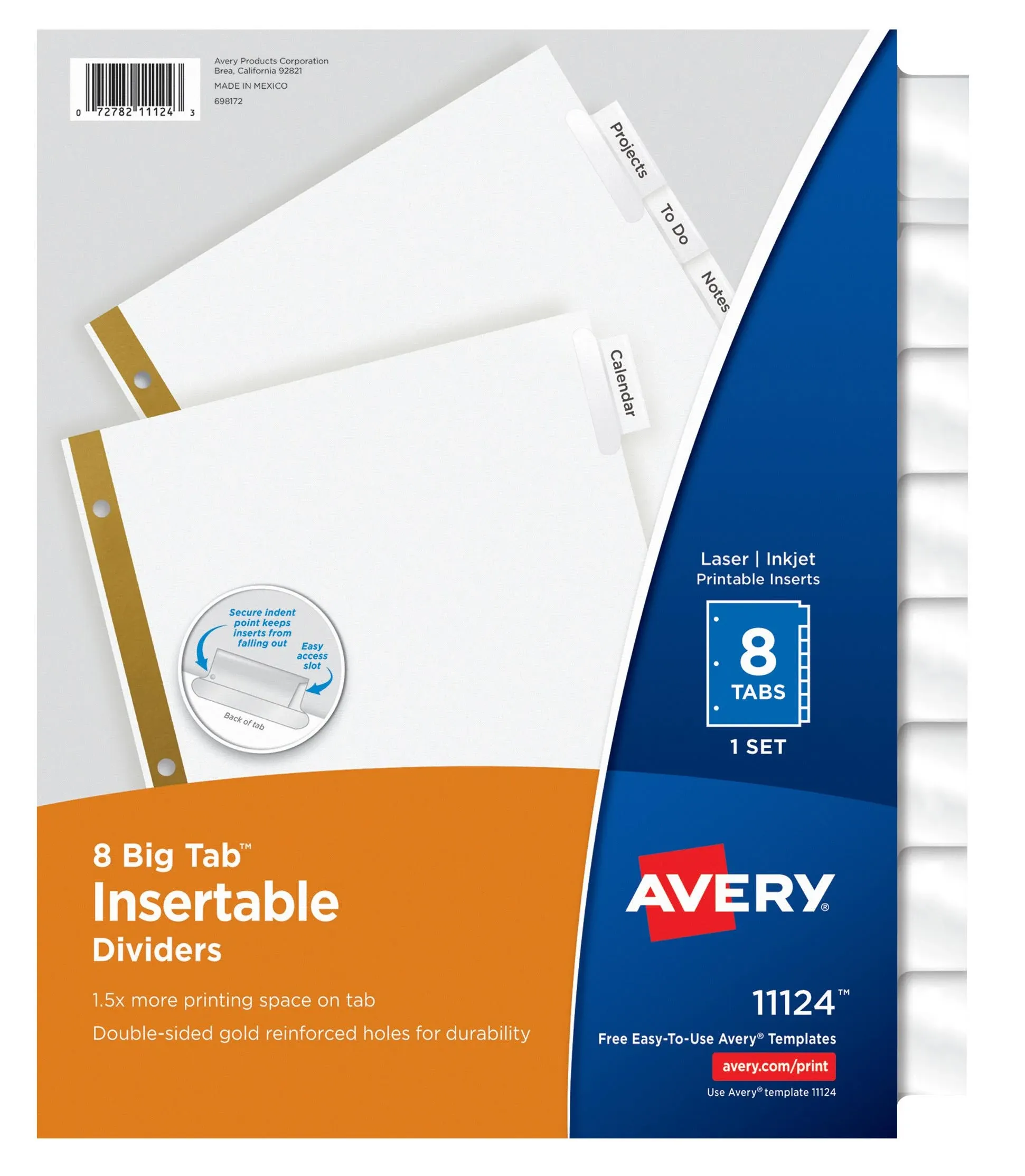 Avery 8-Tab Dividers Insertable Big