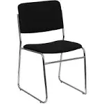 Flash Furniture Hercules Series 500 lb. Capacity High Density Black Stacking Chair with Sled Base XU-8700