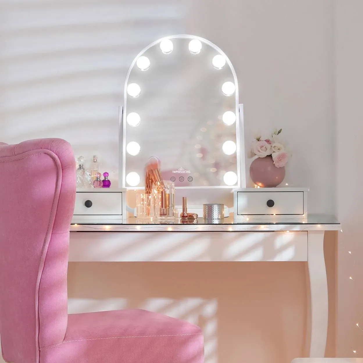 Curva Arch Tri-Tone LED Makeup Mirror