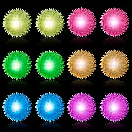 Light Up Bouncy Balls, 2.55" Glow in The Dark Party Favor for Kids Adults Stress ...