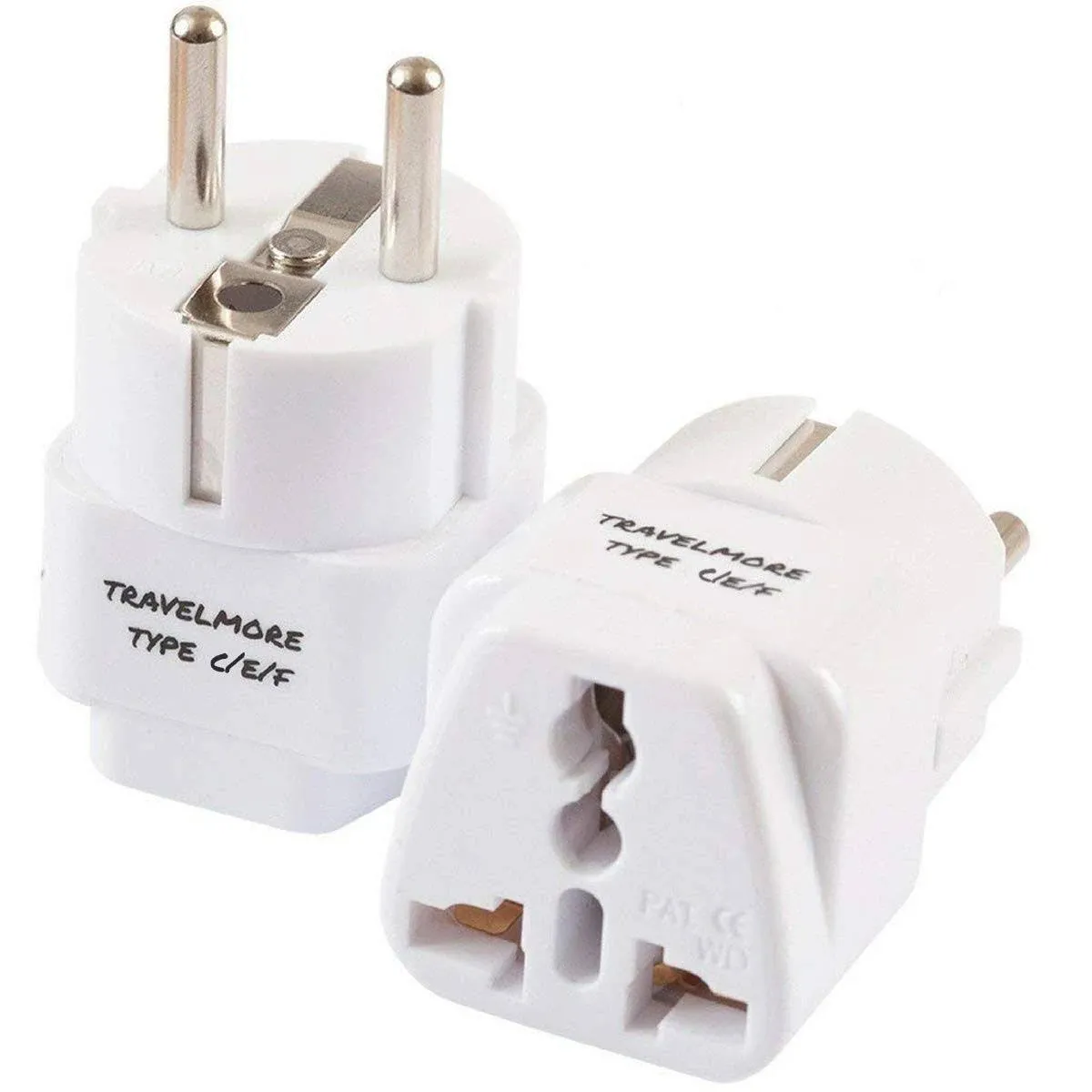 2 Pack European Travel Adapter Plug for European Outlets - Type C Type E Type F ...