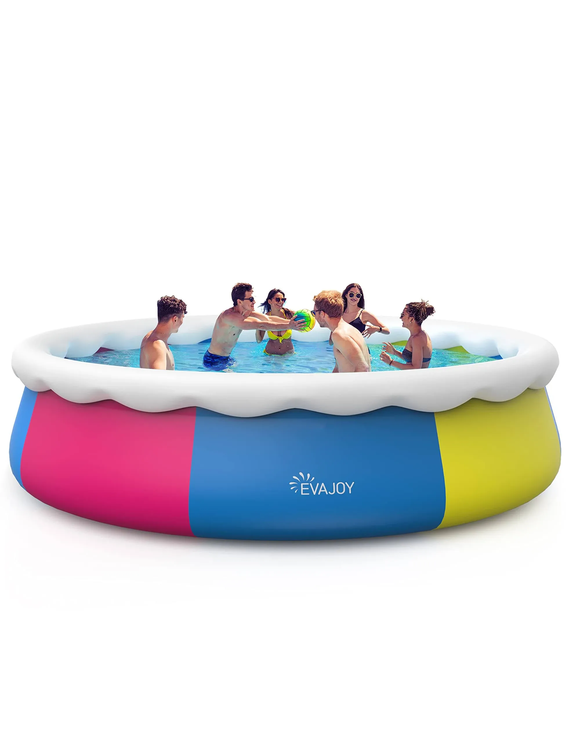 EVAJOY 15ft *35in Inflatable Swimming Pool Include Filter Pump, Ground Cloth and Cover, Blue