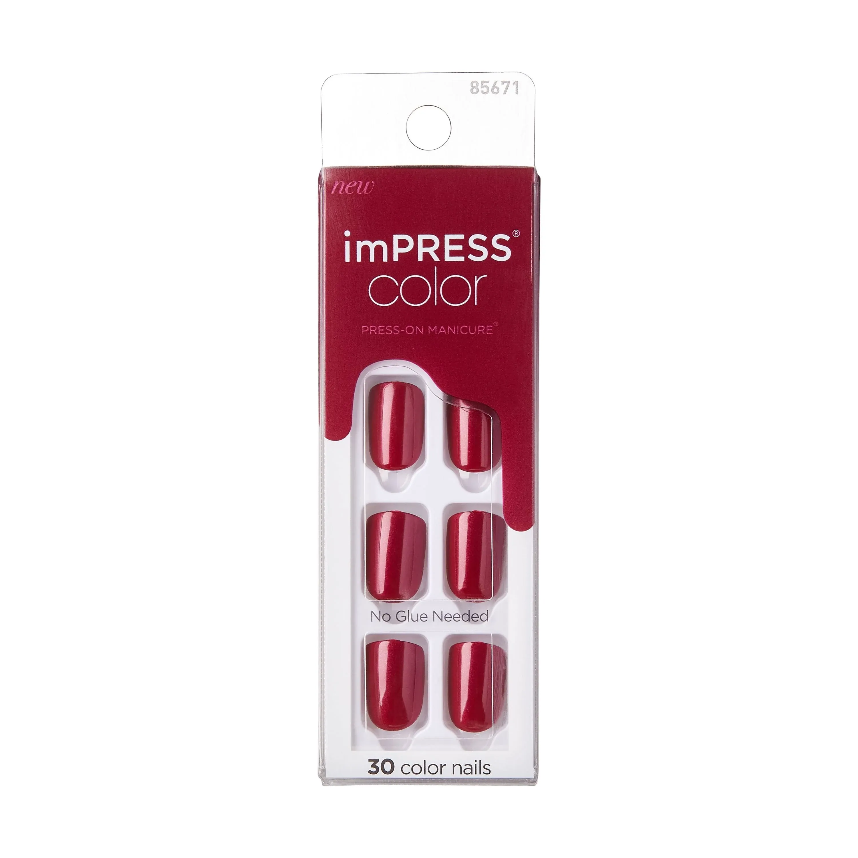 Impress Color Press On Nails - Red Velvet