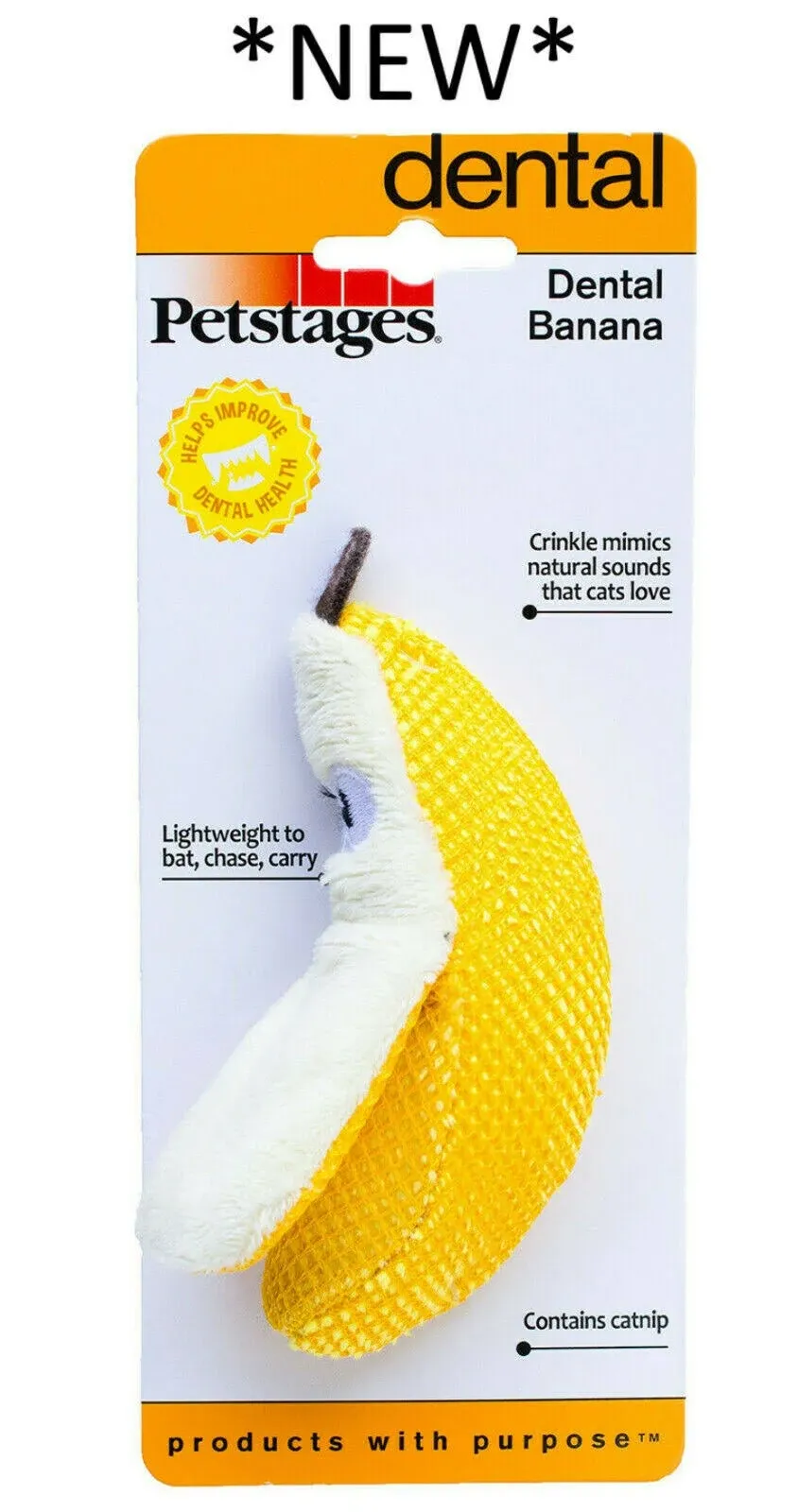 Petstages Dental Banana Cat Chew Toy