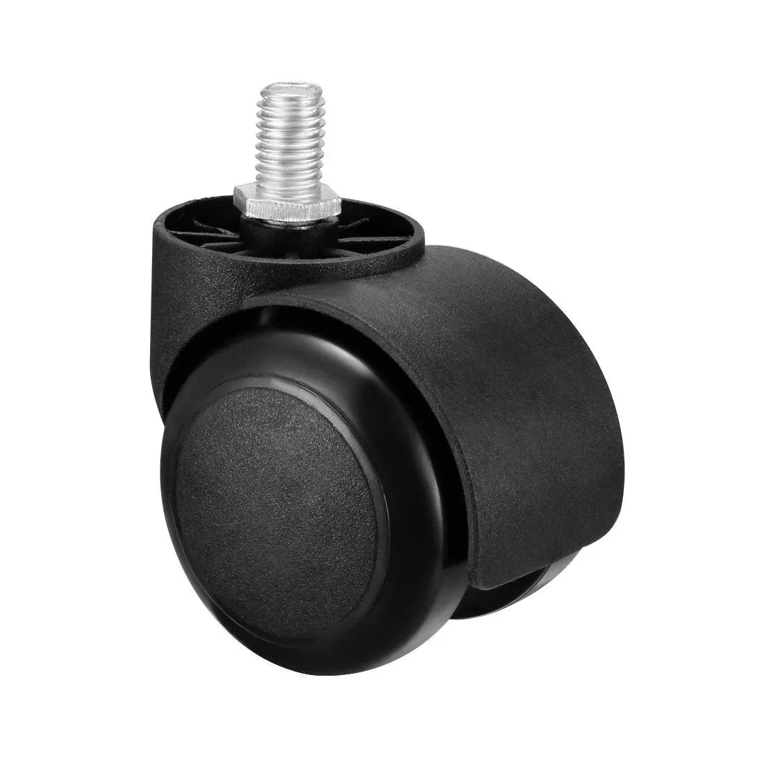 8pcs Office Chair Casters Wheels 2 Inch PU Wheel Threaded Swivel Caster Black