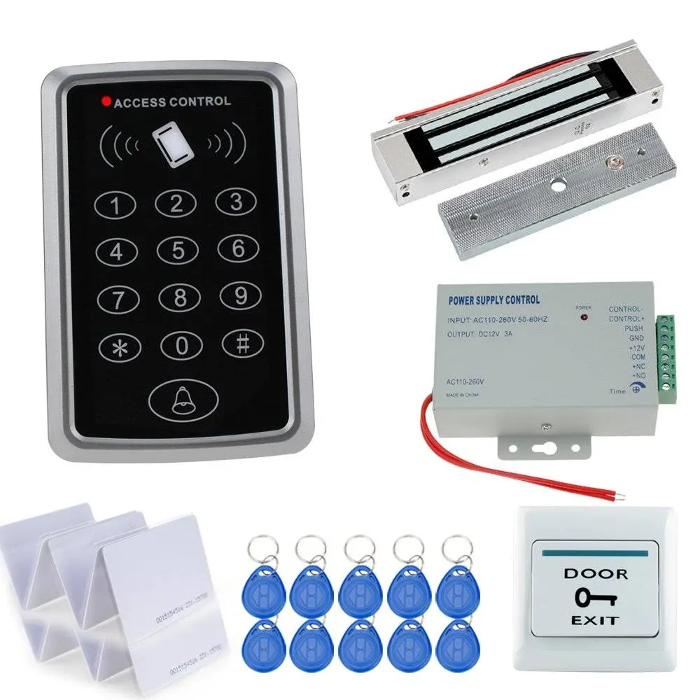 HFeng Full Set Door Access Control System Kit RFID Keypad 125KHz Em Card Reader ...