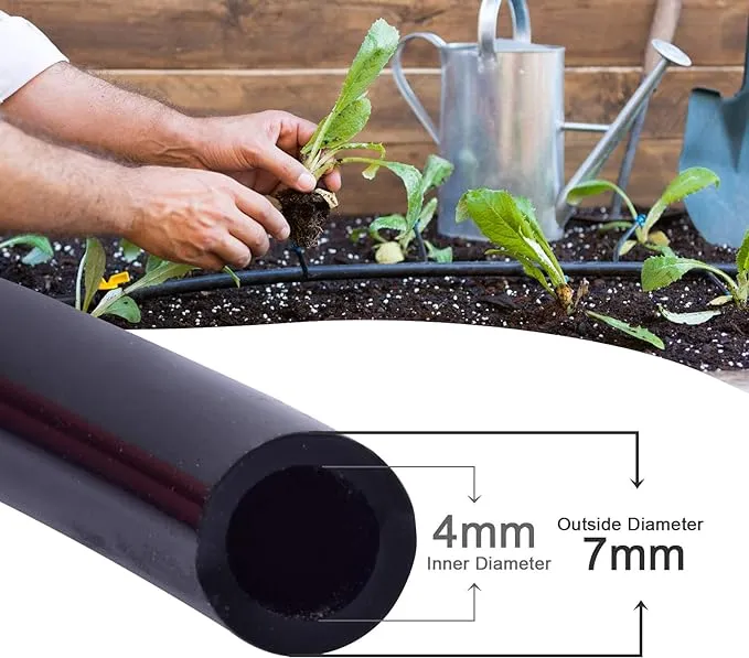 100ft 1/4 inch Blank Distribution Tubing Drip Irrigation Hose Garden Watering...