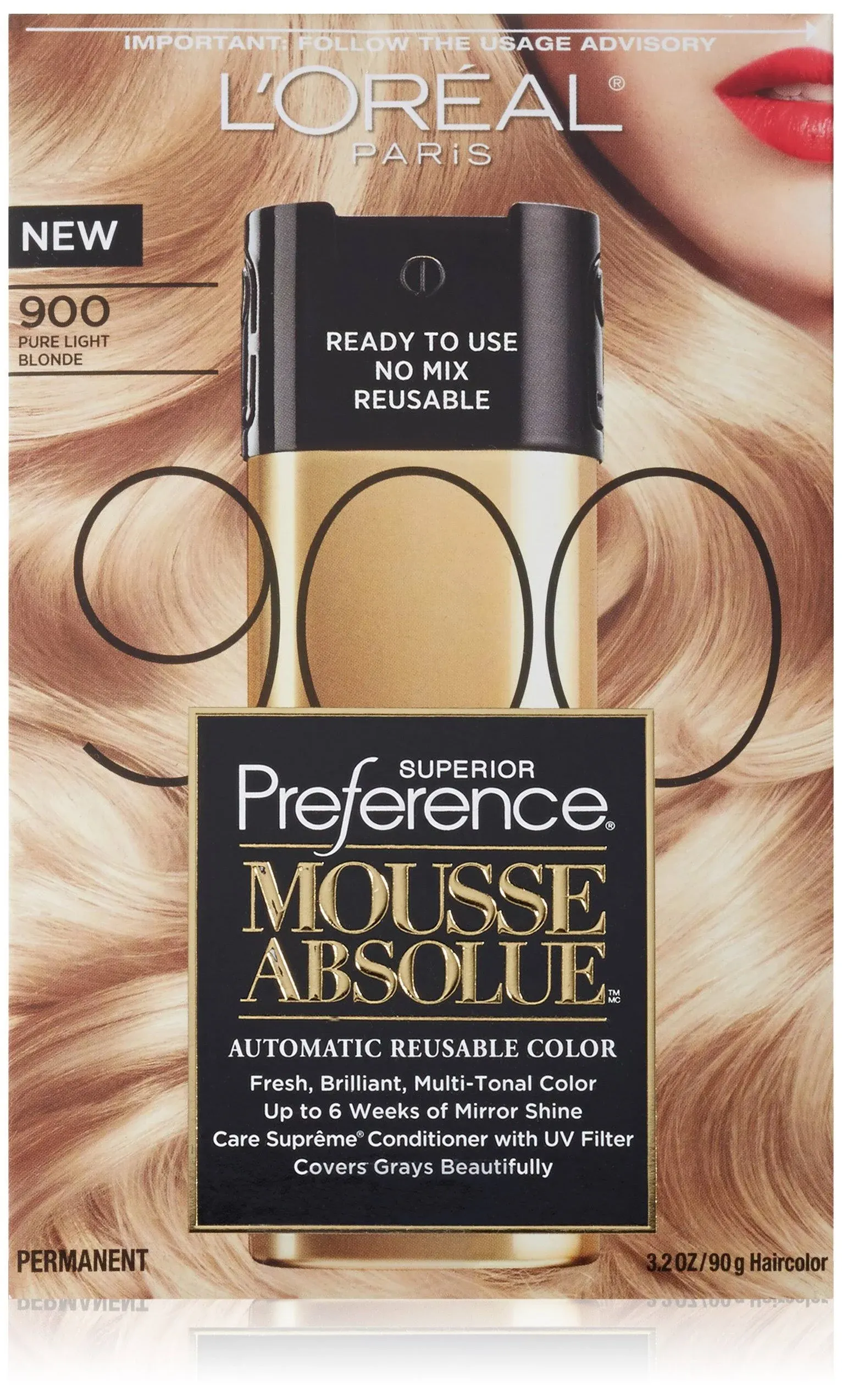 Superior Preference Mousse Absolue Permanent Haircolor, Pure Light Blonde 900