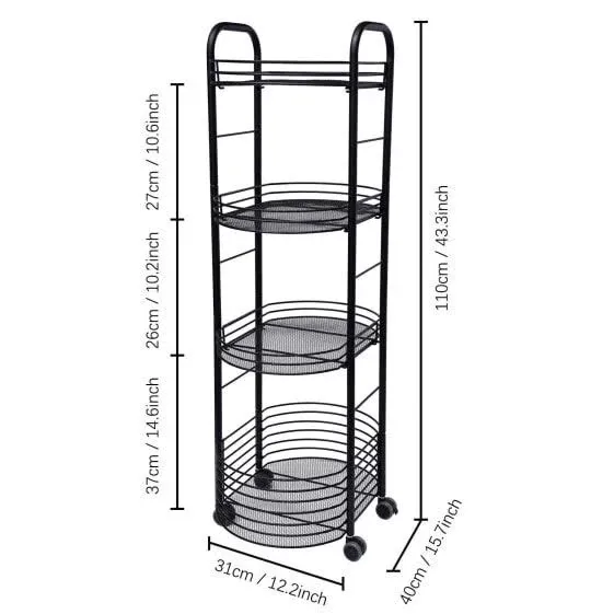 JOLEAD Baby Diaper Caddy Organizer Cart Movable, 3-Tier Sturdy Newborn Nursery Essentials Storage Cart for Changing Tables