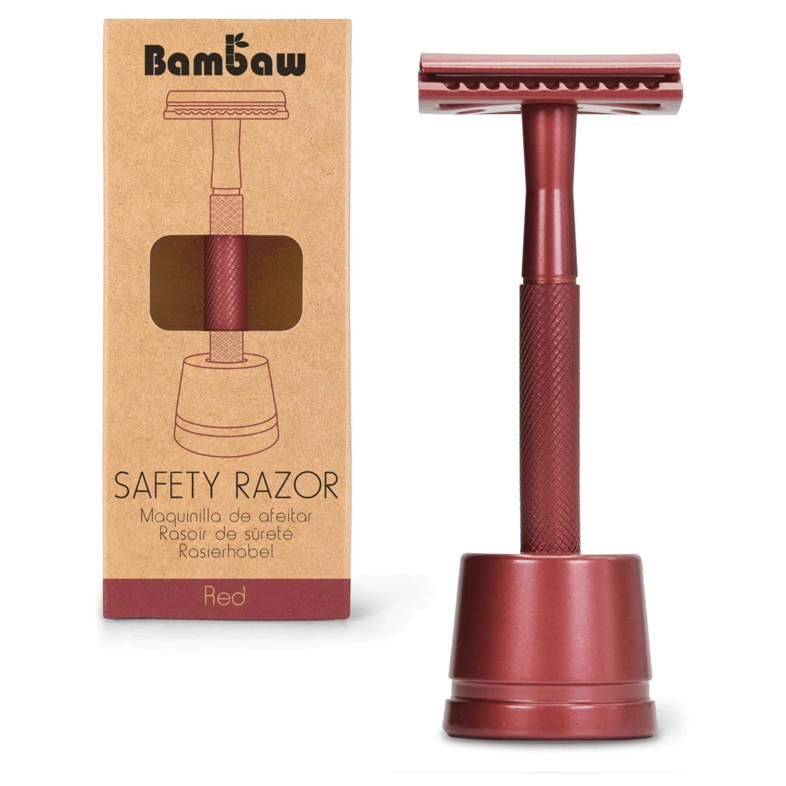 Black Safety Metal Razor for Men with Safety Razor Stand, Zero Waste Products