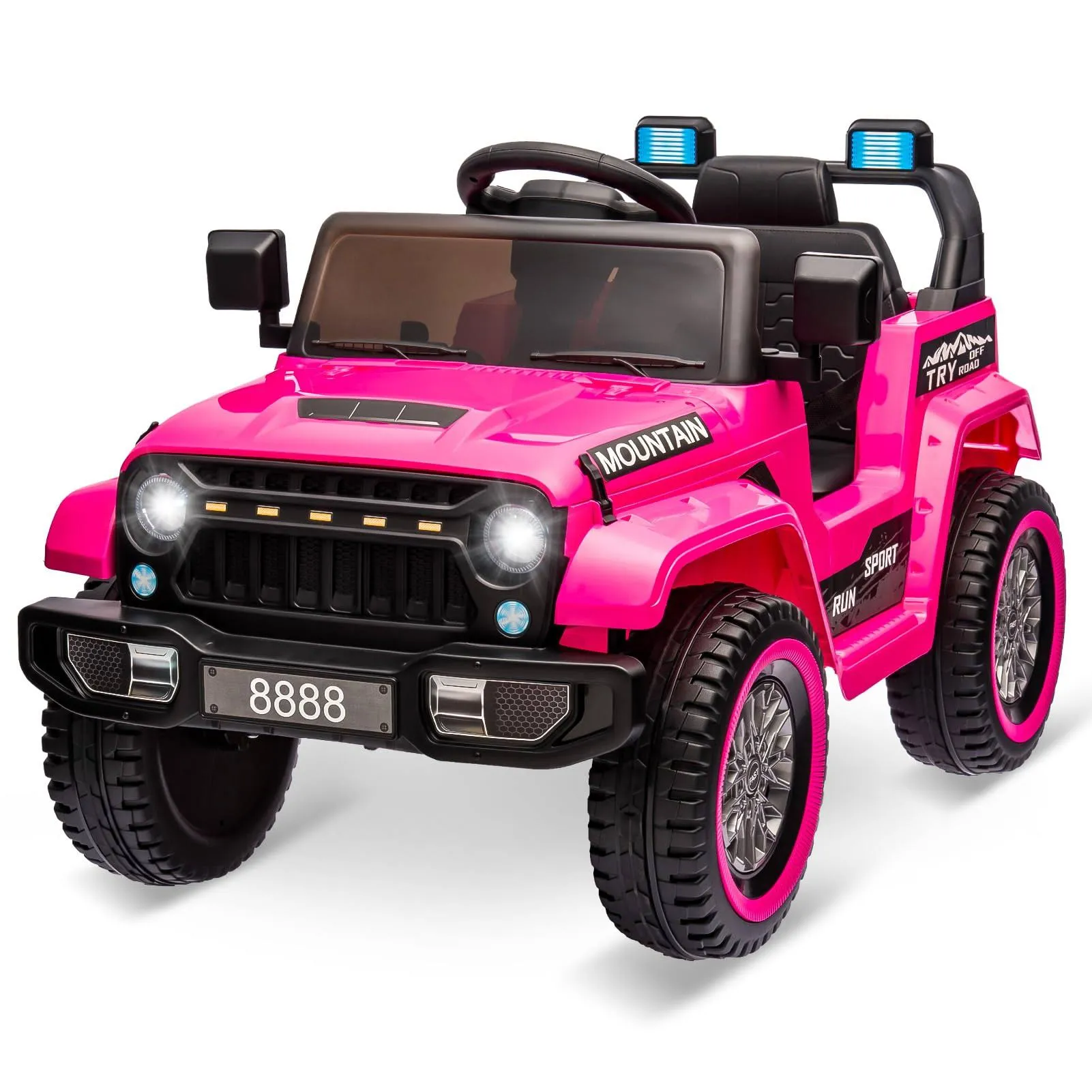 12V Electric Ride On Jeep Truck for Kids with Remote Control and Music - 3 Speed Options