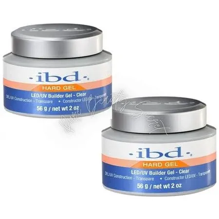 IBD Hard Gel LED/UV Builder Gel - Clear - 2 oz (61178) x 2